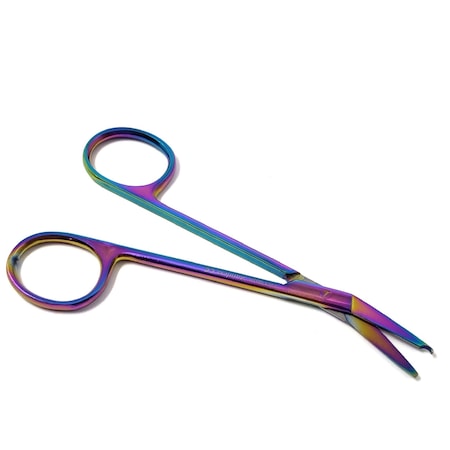 A2Z Scilab Stitch Suture Scissors Angled 4.5 One Hook Blade Stainless Steel, Multi Titanium Color A2Z-ZR871
